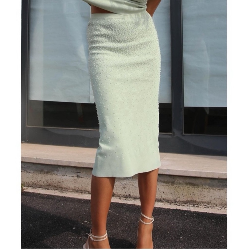 Zara | Beaded Mint Skirt